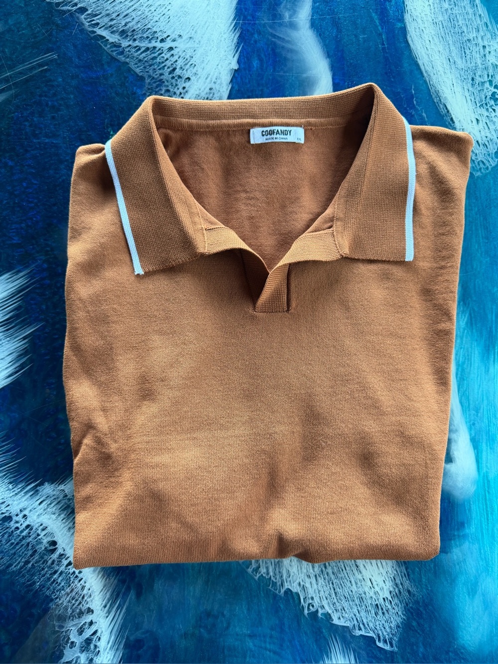 Coofandy Men’s Brown Polo Shirt - Soft Knit Collar XXL NEW no tags BUNDLE